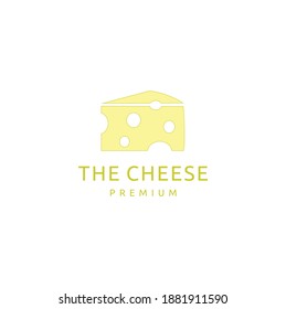 Cheese Logo Design Concept in the Flat Style,  Minimalist Cheese Logotype