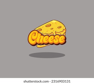 Cheese logo design concept . Trendy vector logotype design with cheese. Vector illustration organic product, line work design.cheese logotype