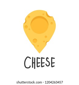 Cheese logo design. location symbol. vector.