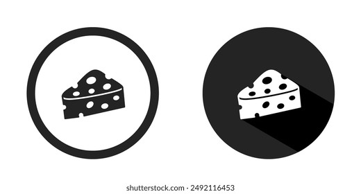 Logo de Cheese. Icono de queso diseño de Vector color negro. Vector estándar.