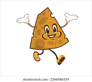 Logo del queso tonto o divertido, divertido del queso, logotipo de la pizza, vector de la barbera, pelos de queso 