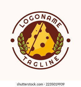 Cheese logo template, suitable for restaurant, cheese production and food industry logo