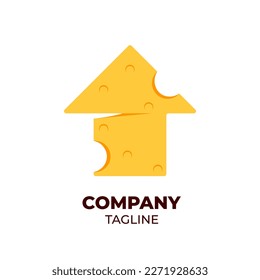 cheese logo vector design with abstract shape