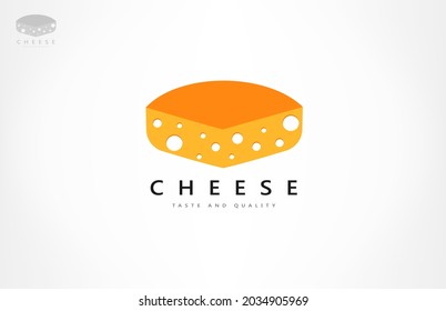 Vector de logotipo de queso. Diseño de la comida.
