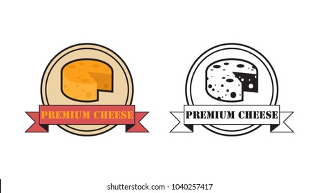 Cheese logo vector. free space for text. premium cheese logo.