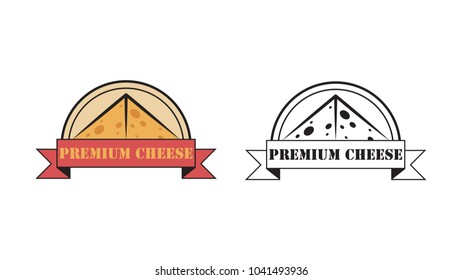 Cheese logo vector. free space for text. logo design. premium cheese. 