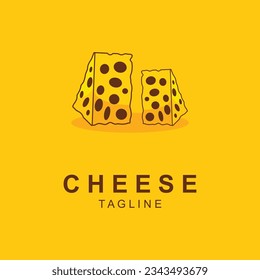 diseño de ilustración vectorial del logotipo del queso con plantilla de eslogan