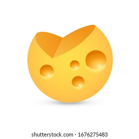 Ilustración vectorial del logotipo de queso aislada en blanco con estilo realista