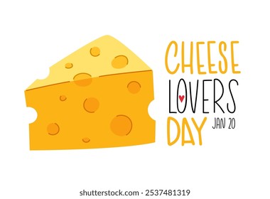 Cheese lovers day. January 20.  Social media design template for celebration
