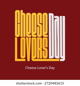 Póster del día de los amantes del queso con tipografía audaz sobre fondo rojo