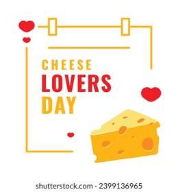 Cheese Lovers Day Vector Design Illustration