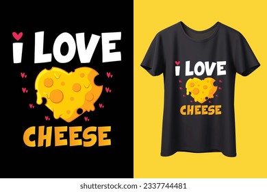 A cheese lover's dream come true, this t-shirt design is perfect for anyone who can't get enough of the delicious dairy delight.