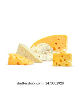 Cheese low poly. Fresh, nutritious, tasty brie cheese. Vector illustration. Cheese in triangulation technique.