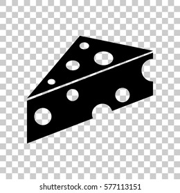 Cheese Maasdam sign. Black icon on transparent background.