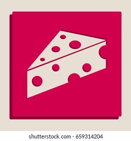 Cheese Maasdam sign. Vector. Grayscale version of Popart-style icon.