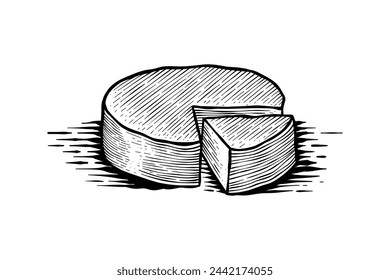 Cheese making Vector illustration in sketch style