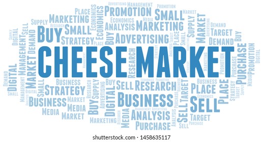 Cheese Market word cloud. Vector made with text only