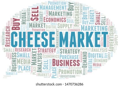 Cheese Market word cloud. Vector made with text only