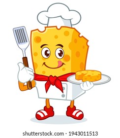 cheese mascot cartoon in vector