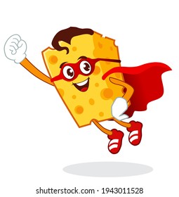 cheese mascot cartoon in vector