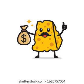 cheese mascot character vector design