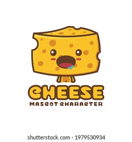 Cheese mascot template. suitable for use as logos, stickers, cards, menu displays etc.