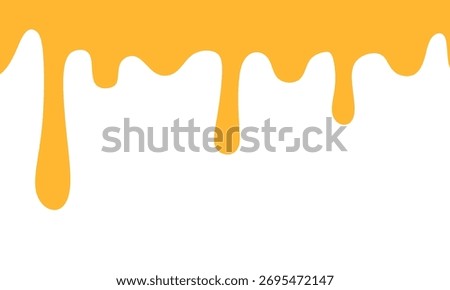 Cheese Melt Illustration. Dripping Yellow Cheese Texture Design. This melted cheese drawing is ideal for restaurant menus, packaging, banners