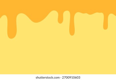 Flujo de líquido de fusión de queso. Ilustración vectorial de queso derramado. Vector de queso. Ideal para marcas de comida rápida, gráficos de pizza y promociones de refrigerios