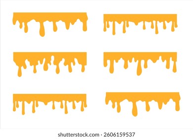 Cheese melted dripping liquid background wallpaper vector yellow in flat style design