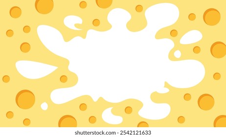 cheese and milk texture pattern. abstract background with white space in middle.