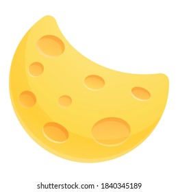 Cheese moon icon. Cartoon of cheese moon vector icon for web design isolated on white background