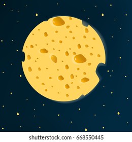 Cheese moon. vector