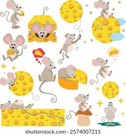 Cheese and Mouse Digital Elements