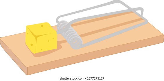 Cheese Mouse Trap Illustration Vector On Stock Vector (Royalty Free ...