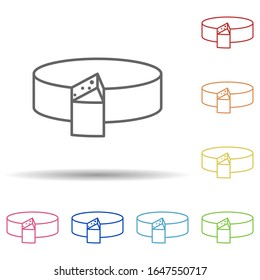 Queso en un icono de varios colores. Línea delgada simple, contorno vectorial de iconos de alimentos para ui y ux, sitio web o aplicación móvil