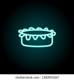 cheese neon icon. Elements of fast food set. Simple icon for websites, web design, mobile app, info graphics