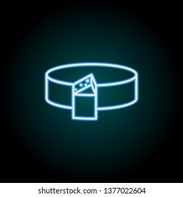 cheese neon icon. Elements of Food set. Simple icon for websites, web design, mobile app, info graphics