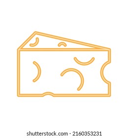 cheese neon light style icon