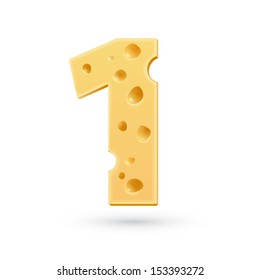 Cheese number one symbol isolated on white