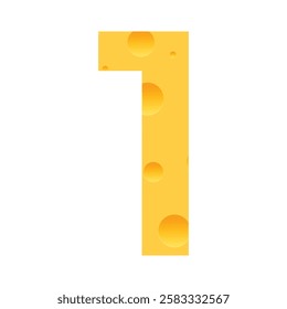 Cheese number one symbol isolated on white