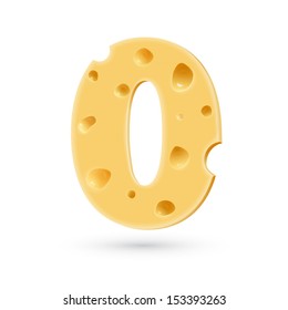 Cheese Number Zero Symbol Isolated On Stock Vector (Royalty Free ...