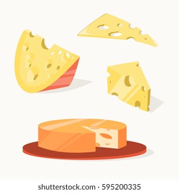 Cheese objects set. Vector illustration