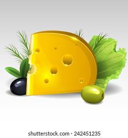 Cheese with olives