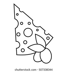 Cheese and olives icon. Outline illustration of cheese and olives vector icon for web