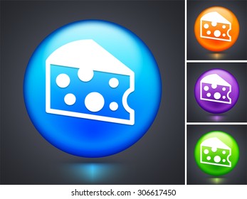 Cheese on Blue Round Button