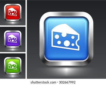 Cheese on Blue Square Button