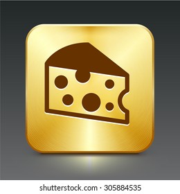 Cheese on Gold Square Button