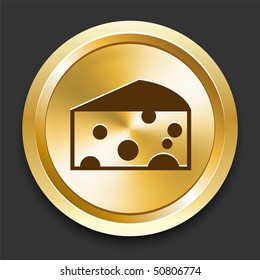 Cheese en botón Dorado de Internet Ilustración Original