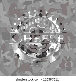 Cheese on grey camo texture