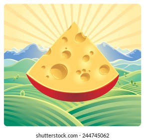 Queso en el fondo de la naturaleza.